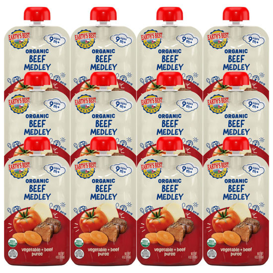 Picture of Earth's Best Vegetable + Beef Puree Organic Beef Medley 4oz Pouch (Pack of 12)