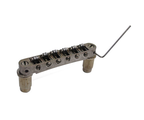 Picture of Guyker Guitar Tune-O-Matic Roller Saddle Bridge Replacement Part Compatible with Gibson Les Paul LP SG Style 6 String Electric Guitar - GM005, Rust Color
