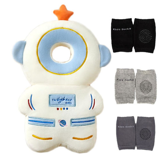 Picture of Feidoog Baby Head Protector Cushion Backpack with 3 Knee Pads for Walking & Crawling,Astronauts