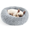 Picture of Hoewina Dog & Cat Bed, 20in Cat Beds for Indoor Cats, Calming Donut Bed for Puppy and Kitten, Washable Round Fluffy Pet Bed for Small Medium Dogs and Cats (Light Grey)