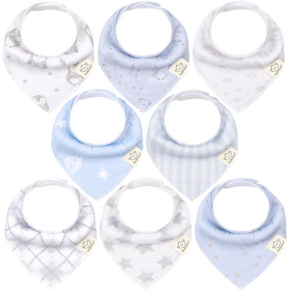 Picture of KeaBabies 8-Pack Organic Baby Bandana Drool Bibs for Boys Girls - Soft Cotton Drooling & Teething Bibs for Infants, Toddlers, Super Absorbent Cotton Bandana Bibs for Baby Boy & Girl (Constellation)