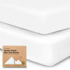 Picture of 2-Pack Mini Crib Sheets Fitted, Pack and Play Sheets - Organic Cotton Pack N Play Sheets for Pack and Play Mattress, Playard Baby Crib Sheets, Jersey Crib Sheets Neutral for Boys,Girls (Soft White)