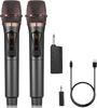 Picture of ALPOWL Wireless Microphones, Metal Dynamic Microphone System with Rechargeable Receiver, 50H Duration, 200ft Range, Microphone for Karaoke Singing, Wedding, DJ, Party, Speech, Church, Class