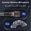 Picture of ALPOWL Wireless Microphones, Metal Dynamic Microphone System with Rechargeable Receiver, 50H Duration, 200ft Range, Microphone for Karaoke Singing, Wedding, DJ, Party, Speech, Church, Class
