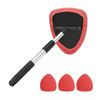 Picture of Windshield Cleaning Tool, Car Window Cleaner with Extendable Long Handle and 4 Washable Reusable Microfiber Pads, Auto Interior Exterior Glass Wiper Cleaning Kit Universal for Office and Home (Red)