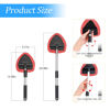 Picture of Windshield Cleaning Tool, Car Window Cleaner with Extendable Long Handle and 4 Washable Reusable Microfiber Pads, Auto Interior Exterior Glass Wiper Cleaning Kit Universal for Office and Home (Red)
