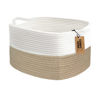 Picture of COMFY-HOMI Cotton Rope Woven Basket with Handles for Shelves,Toys,Book, Cloth Storage Baskets Bin for Organizing-13.5"x11"x9.5" Toy Decorative Organizer for Living Room, Bathroom-Light Brown