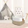 Picture of COMFY-HOMI Cotton Rope Woven Basket with Handles for Shelves,Toys,Book, Cloth Storage Baskets Bin for Organizing-13.5"x11"x9.5" Toy Decorative Organizer for Living Room, Bathroom-Light Brown