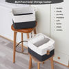 Picture of COMFY-HOMI Cotton Rope Woven Basket with Handles for Shelves,Toys,Book, Cloth Storage Baskets Bin for Organizing-13.5"x11"x9.5" Toy Decorative Organizer for Living Room, Bathroom-White/Dark Grey