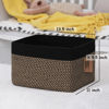 Picture of COMFY-HOMI Cotton Rope Woven Basket with Handles for Shelves,Toys,Book, Cloth Storage Baskets Bin for Organizing-13.5"x11"x9.5" Toy Decorative Organizer for Living Room, Bathroom-Black/Jute