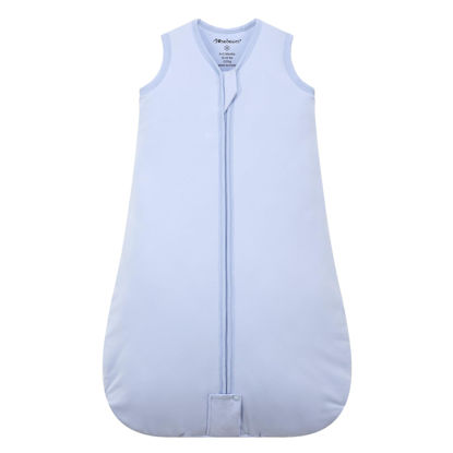 Picture of Mosebears Sleep Sack Baby Winter Wearable Blanket with 2-Way Zipper,2.5 TOG Cotton Sleep Sack Unisex (Fog Blue, 12-18 Months)