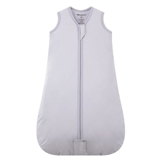 Picture of Mosebears Sleep Sack Baby Winter Wearable Blanket with 2-Way Zipper,2.5 TOG Cotton Sleep Sack Unisex (Light Grey, 6-12 Months)
