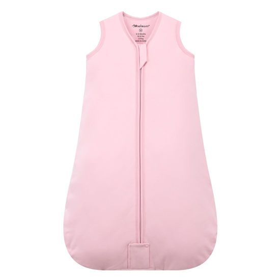 Picture of Mosebears Sleep Sack Baby Winter Wearable Blanket with 2-Way Zipper,2.5 TOG Cotton Sleep Sack Unisex (Blush, 6-12 Months)