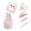 Picture of YIVEKO Baby Nail Kit, 4-in-1 Baby Nail Care Set with Cute Case, Baby Nail Clippers, Scissors, Nail File & Tweezers, Baby Manicure Kit and Pedicure kit for Newborn, Infant, Toddler, Kids-Owl Pink