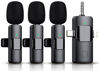 Picture of 3 in 1 Wireless Lavalier Microphone for iPhone, iPad, Android, Camera,12-Hour Battery, mini Noise Reduction Recording Mic 2.4G Ultra-Low Delay, Microphone for Vlog/ TikTok/YouTube Live Stream( 3 Mic)