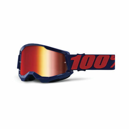 Picture of 100% Strata 2 Motocross & Mountain Bike Goggles - MX and MTB Racing Protective Eyewear (Masego - Mirror Red Lens)