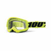 Picture of 100% Strata 2 Motocross & Mountain Bike Goggles - MX and MTB Racing Protective Eyewear (Yellow - Clear Lens)