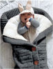 Picture of XMWEALTHY Unisex Infant Swaddle Blankets Soft Thick Fleece Knit Baby Girls Boys Stroller Wraps Newborn Item Dark Grey