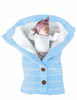 Picture of XMWEALTHY Unisex Infant Swaddle Blankets Soft Thick Fleece Knit Baby Girls Boys Stroller Wraps Receiving Blanket Light Blue