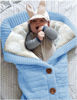 Picture of XMWEALTHY Unisex Infant Swaddle Blankets Soft Thick Fleece Knit Baby Girls Boys Stroller Wraps Receiving Blanket Light Blue