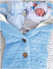 Picture of XMWEALTHY Unisex Infant Swaddle Blankets Soft Thick Fleece Knit Baby Girls Boys Stroller Wraps Receiving Blanket Light Blue