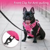 Picture of PoyPet No Pull Dog Harness, No Choke Reflective Dog Vest, Adjustable Pet Harnesses with Easy Control Padded Handle for Small Medium Large Dogs(Pink Matching Trim,M)