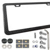 Picture of BGGTMO License Plate Frame Carbon Fiber - Stainless Steel License Plate Frames Handmade Covering 100% Real Carbon Fiber | Stainless Steel Tamper Proof License Plate Screws | Slim Frame Qty 1