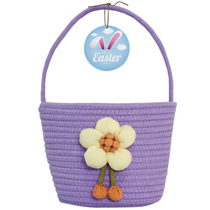 Picture of Easter Basket, Easter Baskets for Kids, Baby Easter Basket with Handle, Empty Bunny Egg Basket, Easter Baskets for Boys, Girls, Toddler, Babies, Infant Easter gifts basket Personalized