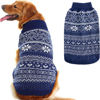 Picture of HOMIMP Dog Sweater Argyle - Warm Sweater Winter Clothes Puppy Soft Coat, Ugly Dog Sweater for Small Medium and Large Dogs, Pet Clothing Boy Girl Blue