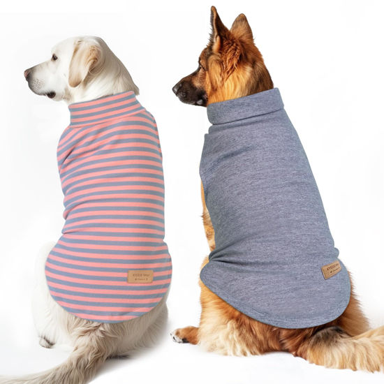 Picture of KYEESE 2Pack Dog Sweater Warm Dog Clothes Stretchy Dog Sweater Large Size Dog Soft Dog Sweatshirt Pullover Large Dog Sweater Turtleneck Dog Coats Dog Sweaters for Large Dogs