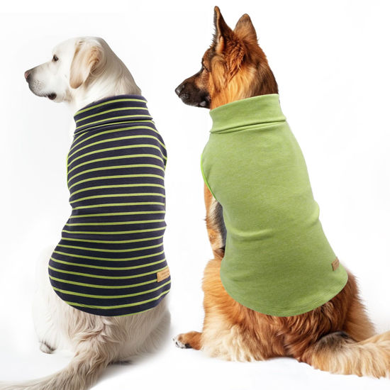 Picture of KYEESE 2Pack Dog Sweater Stretchy Large Dog Sweater Turtleneck Dog Clothes Warm Dog Coats Soft Dog Sweaters for Medium Dogs Male Pullover Dog Sweatshirt