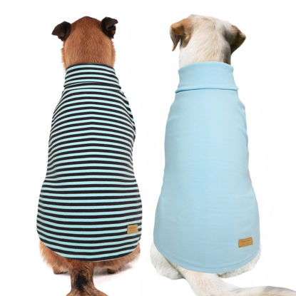 Picture of KYEESE 2Pack Dog Sweater Turtleneck Dog Clothes Warm Dog Coats Stretchy Large Dog Sweater Soft Dog Sweaters for Medium Dogs Male Pullover Dog Sweatshirt
