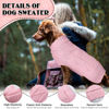 Picture of Dog Sweaters for Small Large Dogs Girl, Soft Warm Pup Dogs Shirt, Turtleneck Dog Sweaters for Medium Large Dogs, Double Knitting Collar for Outdoor Playing, Warm Dog Clothes (M,Pink)