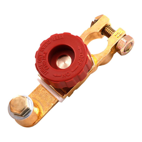 Picture of Top Post Battery Disconnect Switch - Quick Disconnect Battery Cut Off Switch for Car Truck Marine RV and Electrical Equipment - 12V/125A - Red