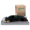 Picture of Furhaven Orthopedic Dog Bed for Large/Medium Dogs w/ Removable Bolsters & Washable Cover, For Dogs Up to 55 lbs - Plush & Almond Print L Shaped Chaise - Gray Almonds, Large