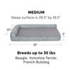 Picture of Furhaven Orthopedic Dog Bed for Medium/Small Dogs w/ Removable Bolsters & Washable Cover, For Dogs Up to 35 lbs - Plush & Almond Print L Shaped Chaise - Gray Almonds, Medium