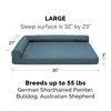 Picture of Furhaven Orthopedic Dog Bed for Large/Medium Dogs w/ Removable Bolsters & Washable Cover, For Dogs Up to 55 lbs - Pinsonic Quilted Paw L Shaped Chaise - Bluestone, Large
