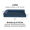 Picture of Furhaven Orthopedic Dog Bed for Large/Medium Dogs w/ Removable Bolsters & Washable Cover, For Dogs Up to 55 lbs - Plush & Almond Print L Shaped Chaise - Blue Almonds, Large