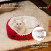 Picture of Bedsure Dog Beds for Small Dogs - Round Cat Beds for Indoor Cats, Washable Pet Bed for Puppy and Kitten with Slip-Resistant Bottom, 20 Inches, Antique Red