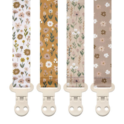 Picture of Stadela Baby Pacifier Clip Leash Soothie Holder for Girl 4 Pack Gift Set Universal Fit
