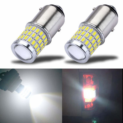 Picture of iBrightstar 9-30V Super Bright Low Power 1157 2057 2357 7528 BAY15D LED Bulbs with Projector Replacement for Back Up Reverse Lights or Tail Brake Lights, Xenon White(6500K)