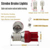 Picture of iBrightstar 9-30V Flashing Strobe Blinking Brake Lights 7440 7443 T20 LED Bulbs with Projector Replacement for Tail Brake Stop Lights, Brilliant Red
