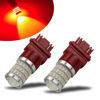 Picture of iBrightstar 9-30V Flashing Strobe Blinking Brake Lights 3157 3057 3156 3056 LED Bulbs with Projector Replacement for Tail Brake Stop Lights, Brilliant Red