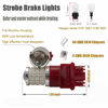 Picture of iBrightstar 9-30V Flashing Strobe Blinking Brake Lights 3157 3057 3156 3056 LED Bulbs with Projector Replacement for Tail Brake Stop Lights, Brilliant Red