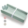 Picture of Organic Cotton Contoured Baby Changing Pad w/Waterproof Foam Mattress, Includes Soft, Removable & Washable Cover, Safety Strap, Non-Slip Bottom, Topper for Standard Size Infant Diaper Table & Dresser