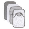 Picture of Burt's Bees Baby - Bibs, 4-Pack Lap-Shoulder Drool Cloths, 100% Organic Cotton with Absorbent Terry Towel Backing (Heather Grey)