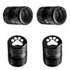 Picture of Tire Valve Stem Caps - 4 Pack Anti-Corrosion Premium Anodized Alloy Tyre Air Valve Caps Cat Dog Paw for Car SUV Bike Black