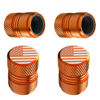 Picture of Tire Valve Stem Caps - 4 Pack Anti-Corrosion Premium Anodized Alloy Tyre Air Valve Caps American Flag for Car SUV Bike Orange