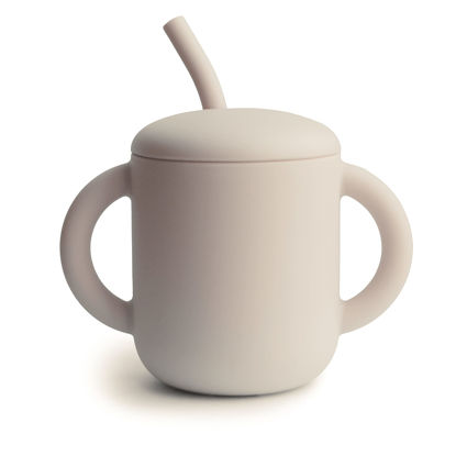 Picture of mushie 100% Silicone Training Cup & Straw for Toddlers | 6 Months+ (Shifting Sand)