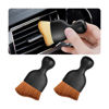 Picture of Blilo 2PCS Car Interior Detailing Brush with Dust Cover, Auto Soft Hair Cleaning Brushes, Scratch Free Curved Dirt Collectors, for Vehicle Dashboard Air Conditioner Vents Leather (Dark Brown/2PCS)